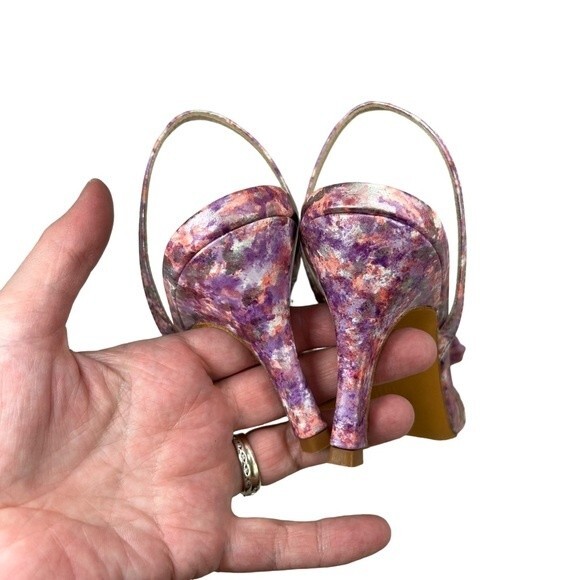 NWT Maryam Nassir Zadeh Flora Violet Marble Slingback Heels Sandals 36 - Picture 8 of 12